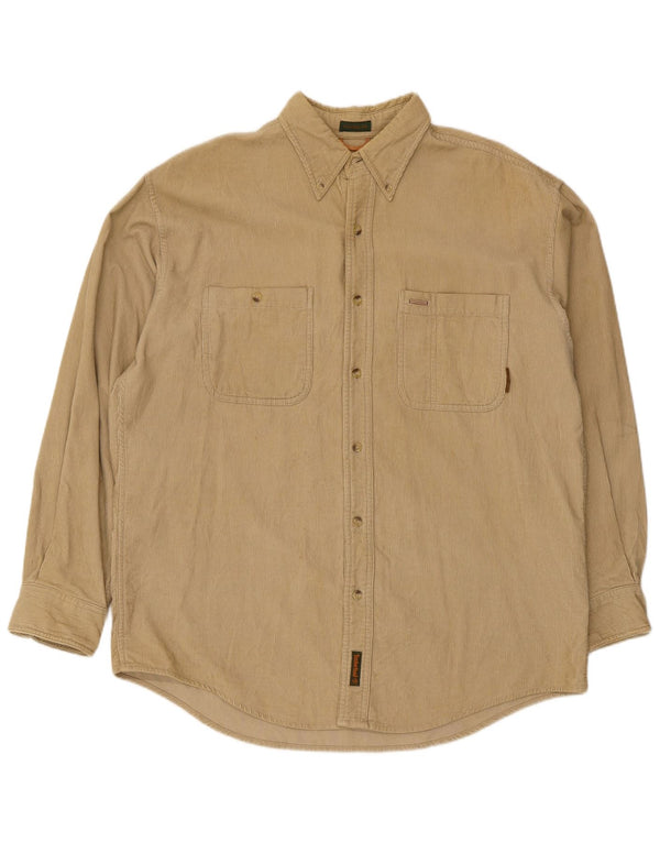 Camicia in velluto a coste da uomo Timberland in cotone beige medio