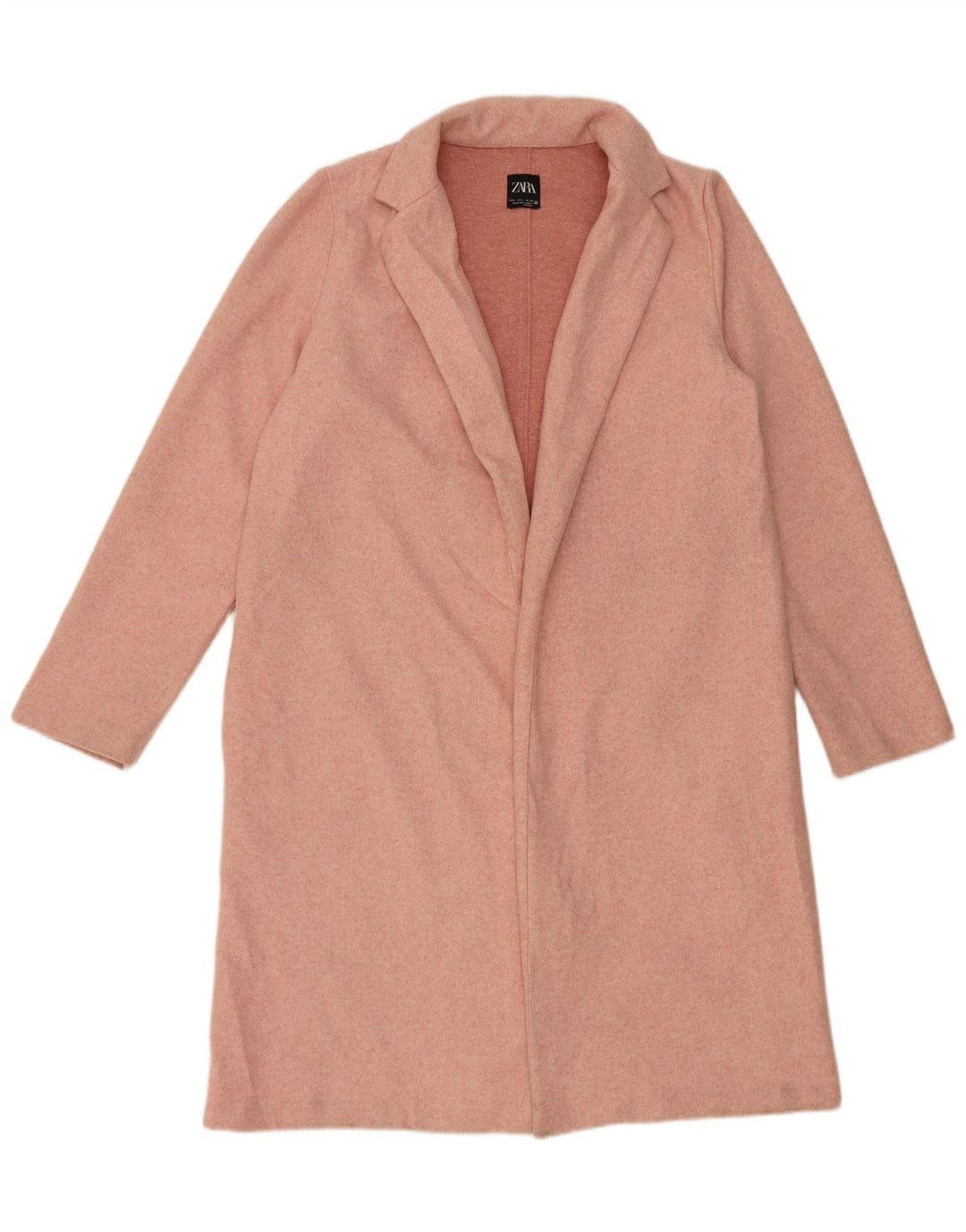Zara Womens Open Overcoat UK 16 Large Pink Polyester