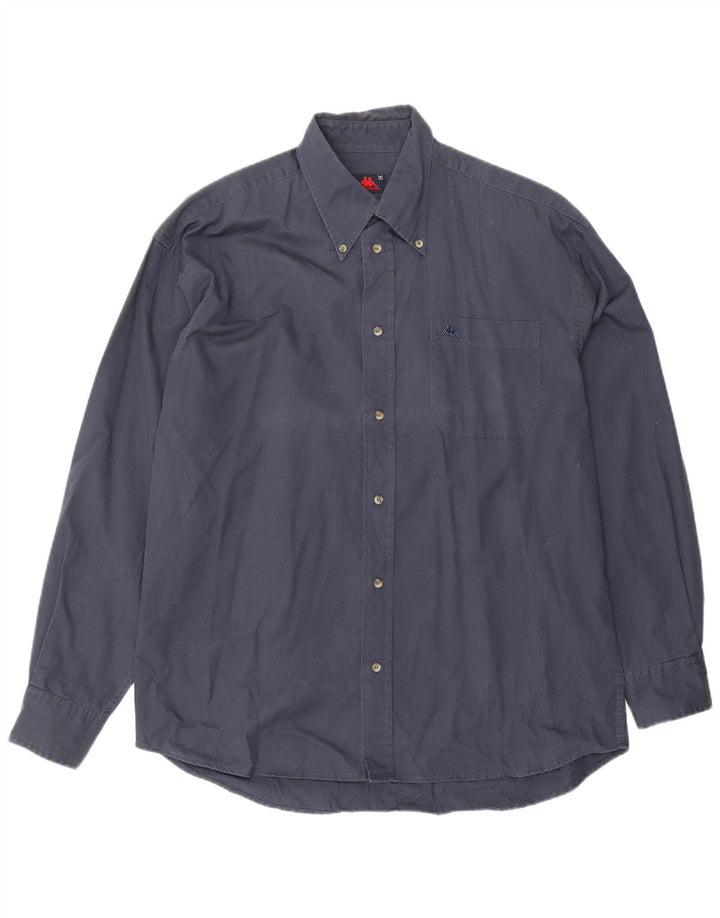 Kappa Mens Shirt Medium Navy Blue Cotton