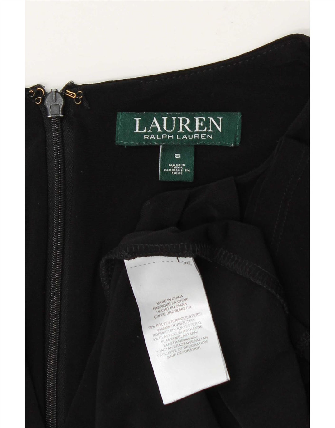 Ralph Lauren Womens A-Line Dress US 8 Medium Black Polyester
