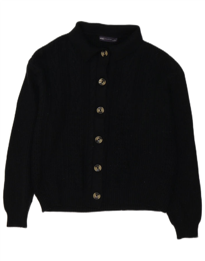 Marks & Spencer Dame Cardigan Sweater UK 14 Medium Black Viscose