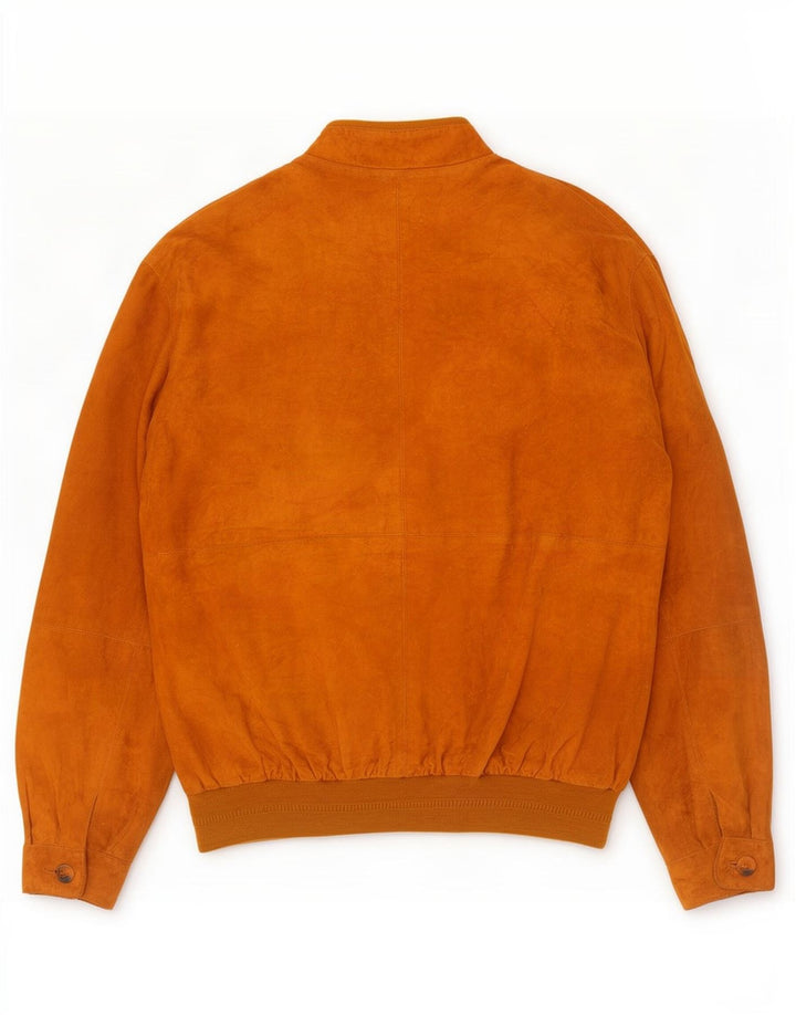 Vintage Ανδρικό Suede Bomber Jacket IT 50 Large Brown Δερμάτινο