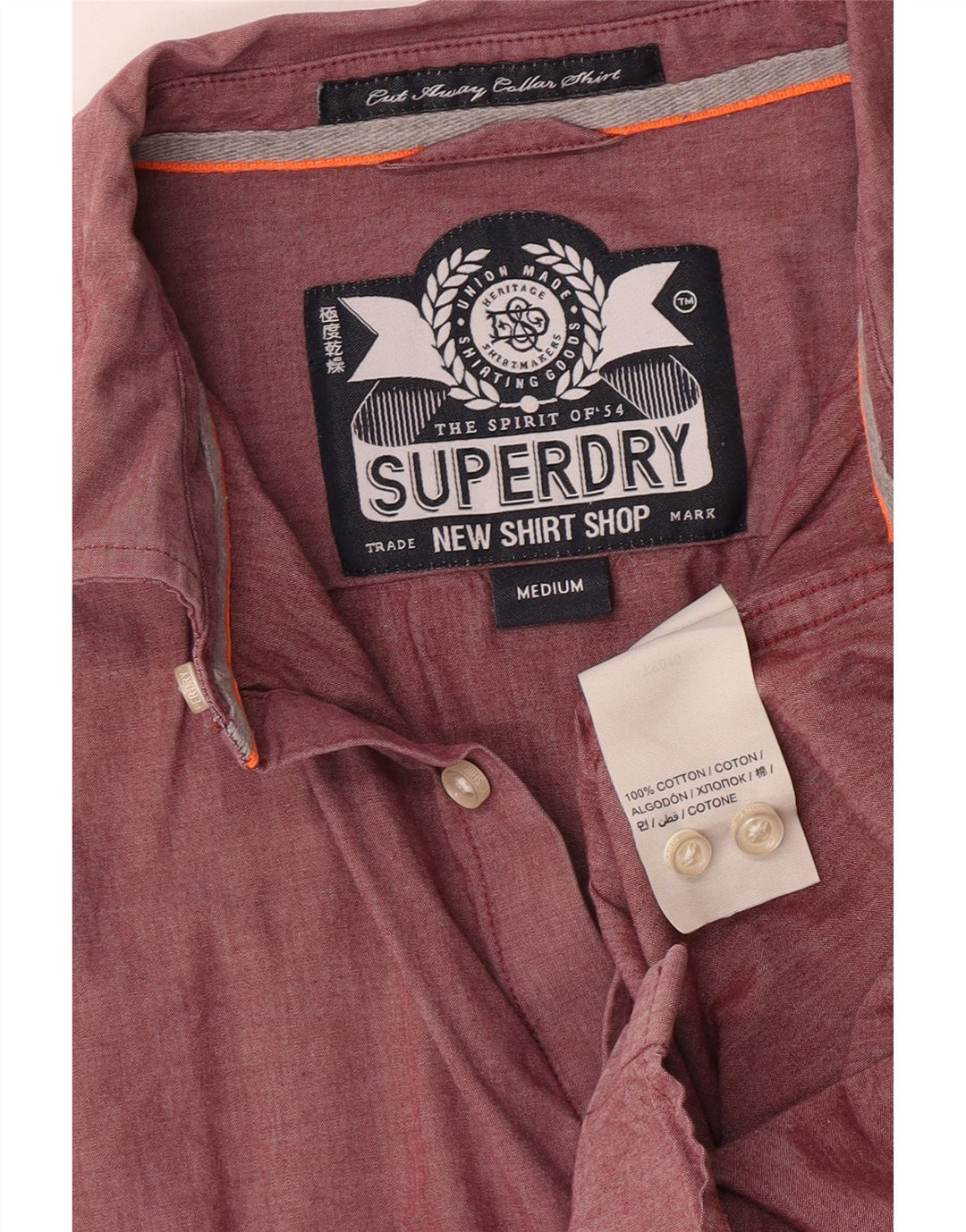 Camicia da uomo Superdry in cotone bordeaux medio