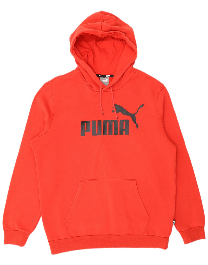 Puma Herren Grafik-Hoodie-Pullover aus mittelroter Baumwolle