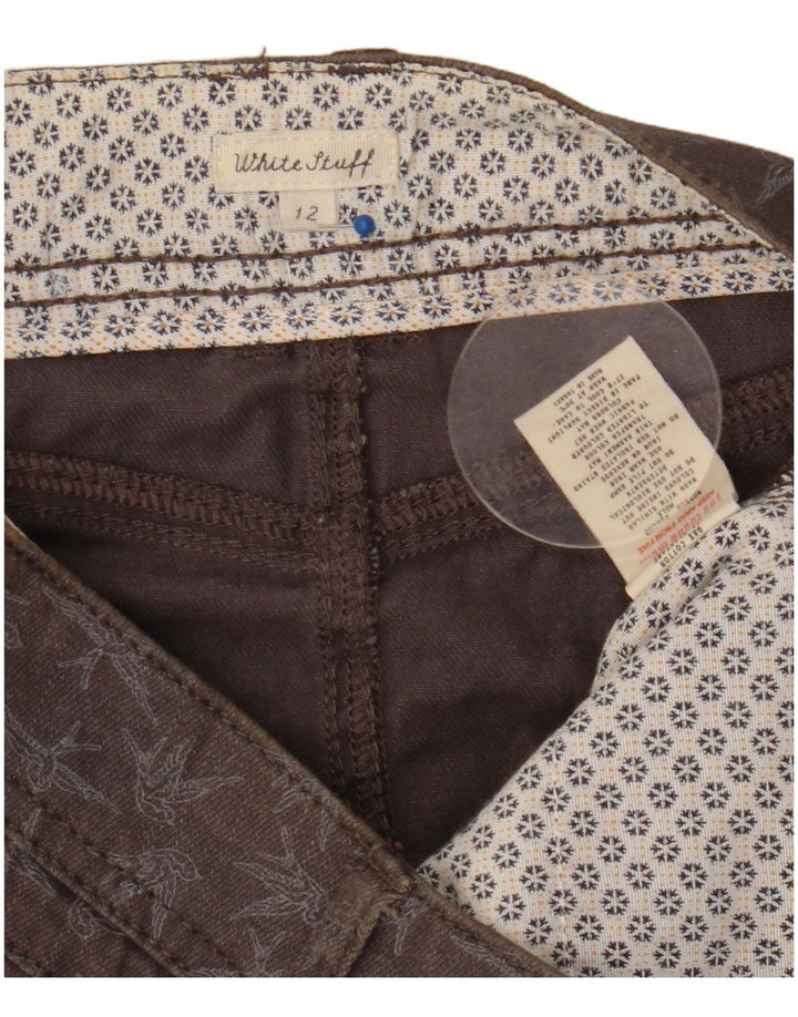 White Stuff Damen-Jeansrock mit abstraktem Muster, UK 12, Mittel W32, Grau
