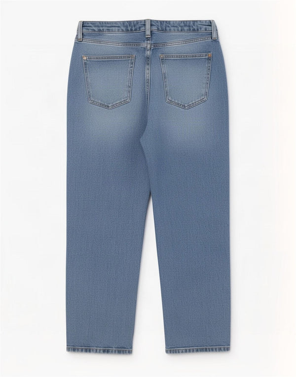 Marks & Spencer Womens High Rise Cropped Jeans UK 12 Medium W30 L26 Blue