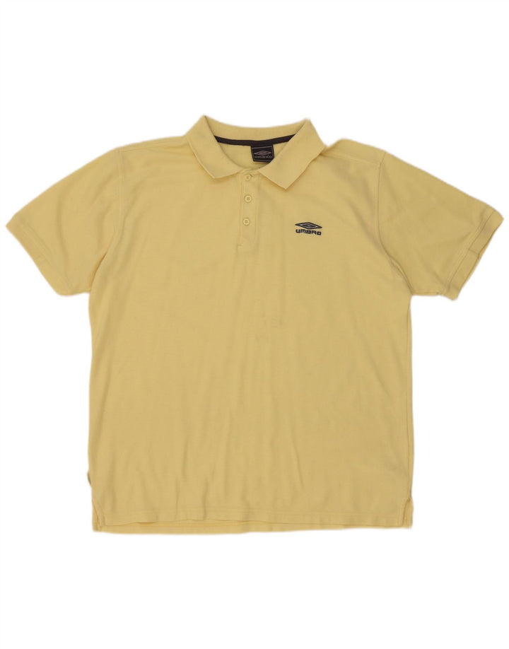 Umbro Mens Polo Shirt XL Yellow Polyester