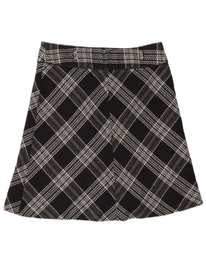 Bay Womens A-Line Skirt UK 12 Medium W30  Black Check Acrylic