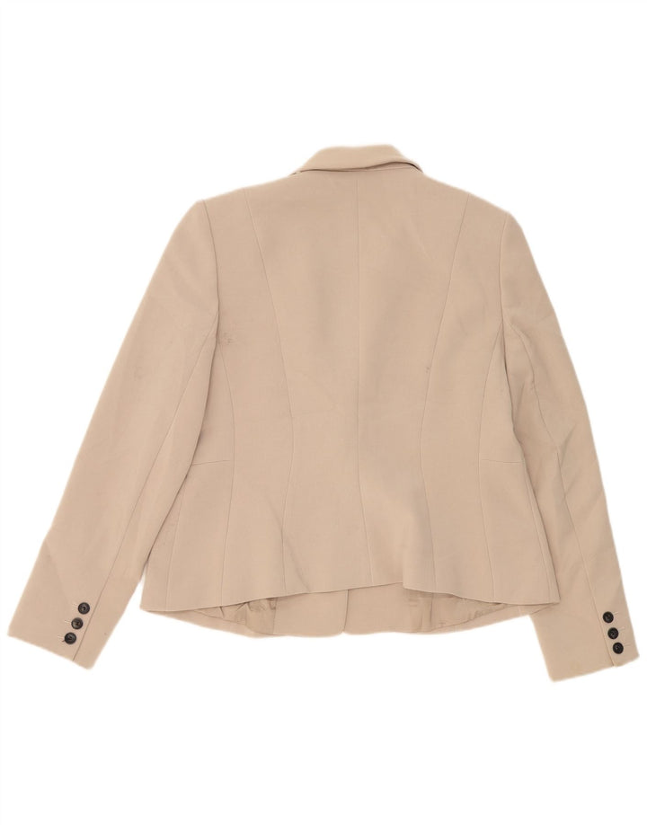 Hobbs Chaqueta tipo blazer con 1 botón para mujer UK 46 Grande Poliéster beige