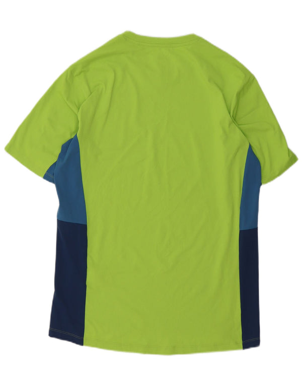 Jack Wolfskin Hombre Camiseta Top Small Verde Colorblock Poliéster