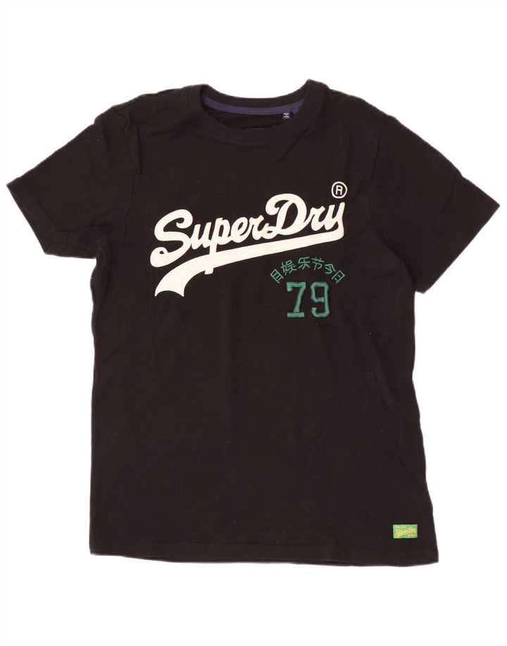 Superdry Mens Graphic T-Shirt Top Small Black Cotton