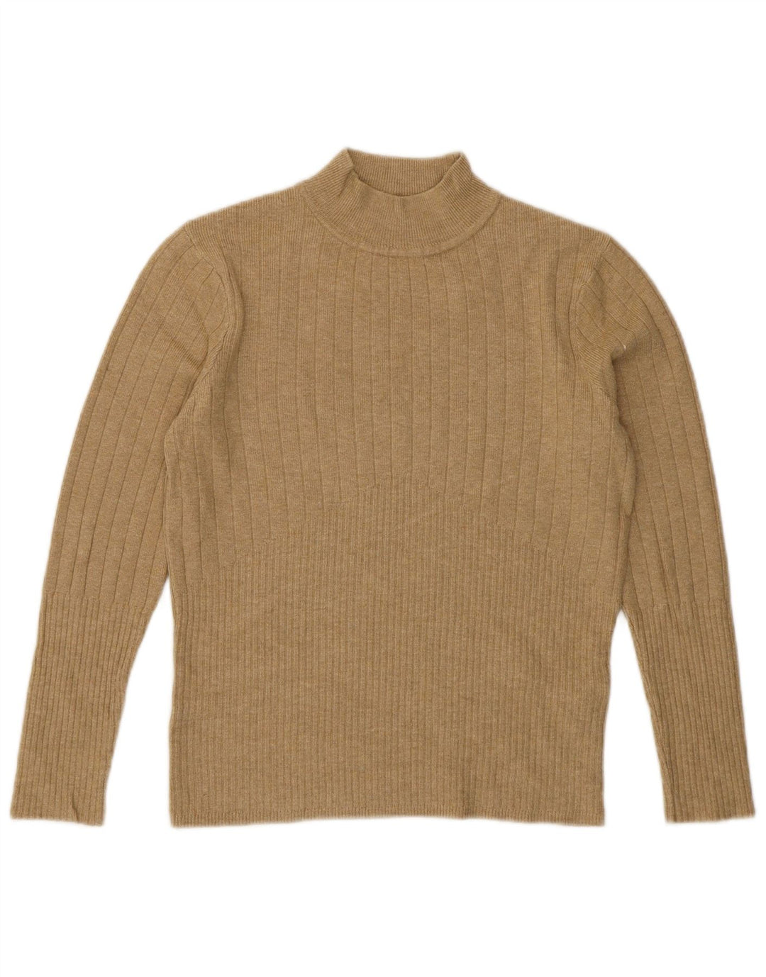 MARKS & SPENCER Womens Turtle Neck Jumper Sweater UK 12 Medium  Beige