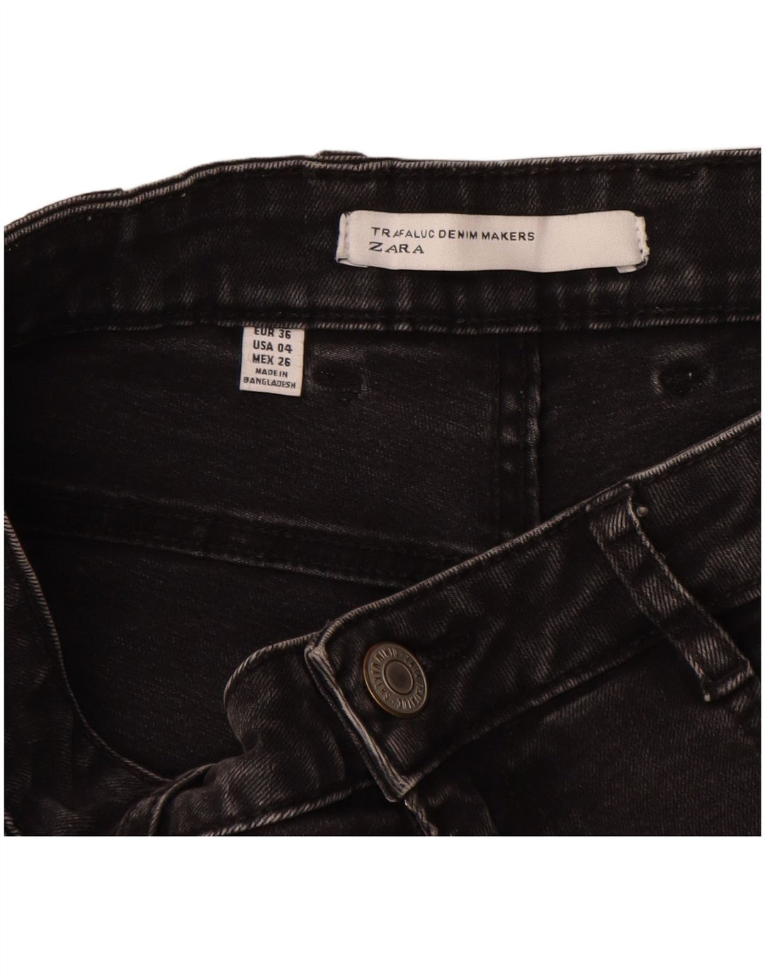 Zara Womens Denim Shorts EU 36 XS W26 Black