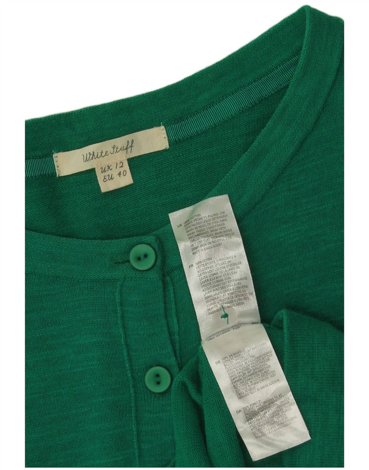 White Stuff Womens Cardigan Sweater UK 12 Medium Green Cotton