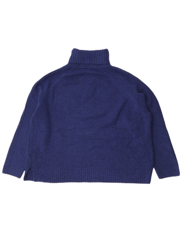 Maglione maglione a collo alto da donna Marks & Spencer UK 18 XL acrilico blu