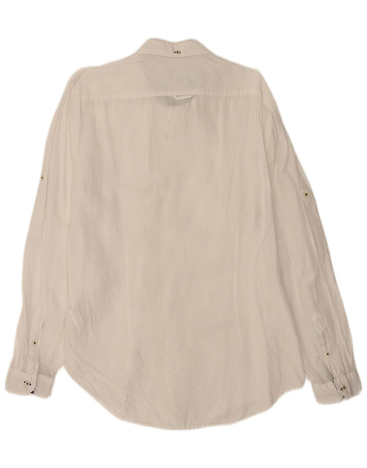 Koszula męska Zara Slim Fit XL, biała, lniana