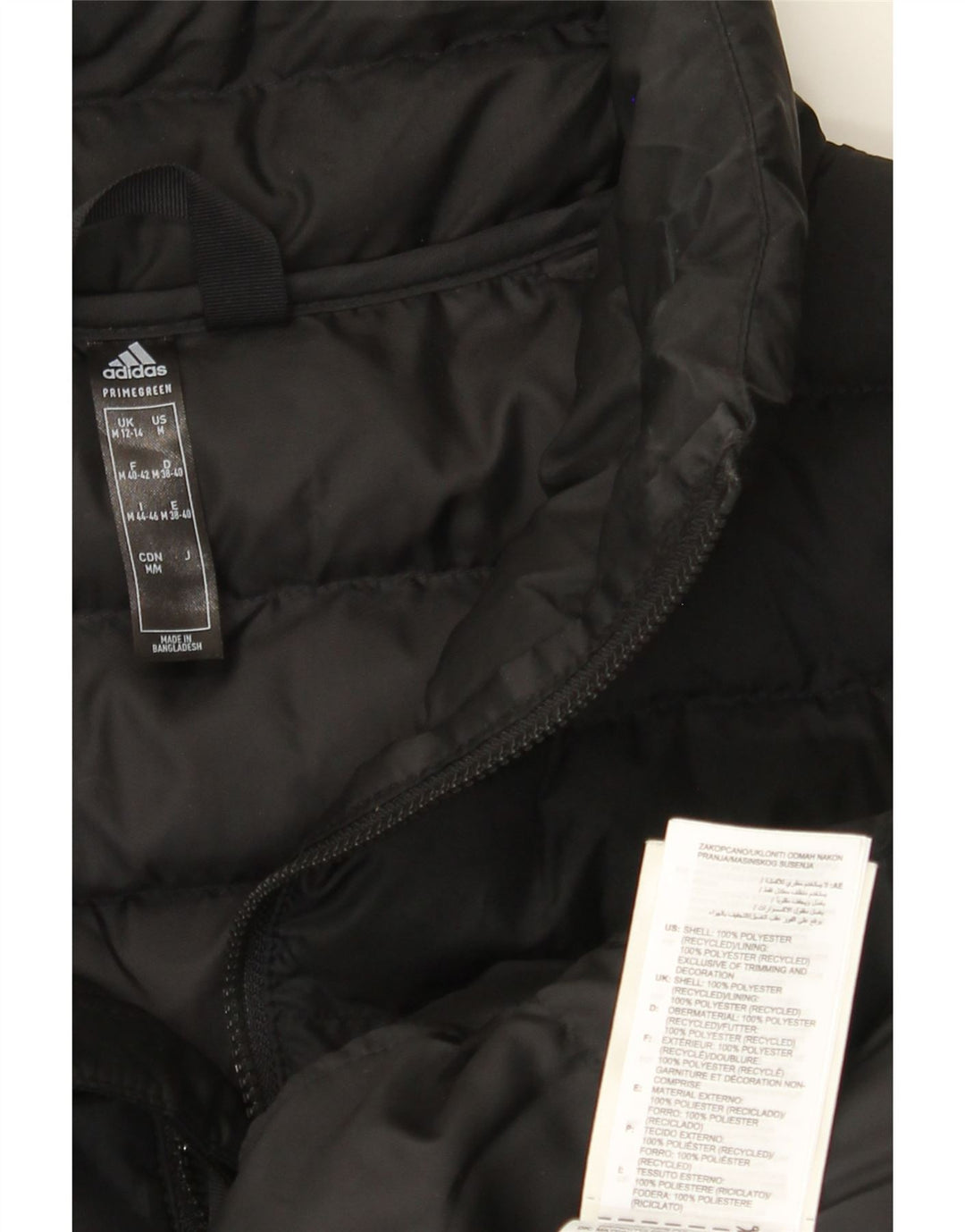Giacca imbottita da donna Adidas UK 12/14 Medium Nero Poliestere
