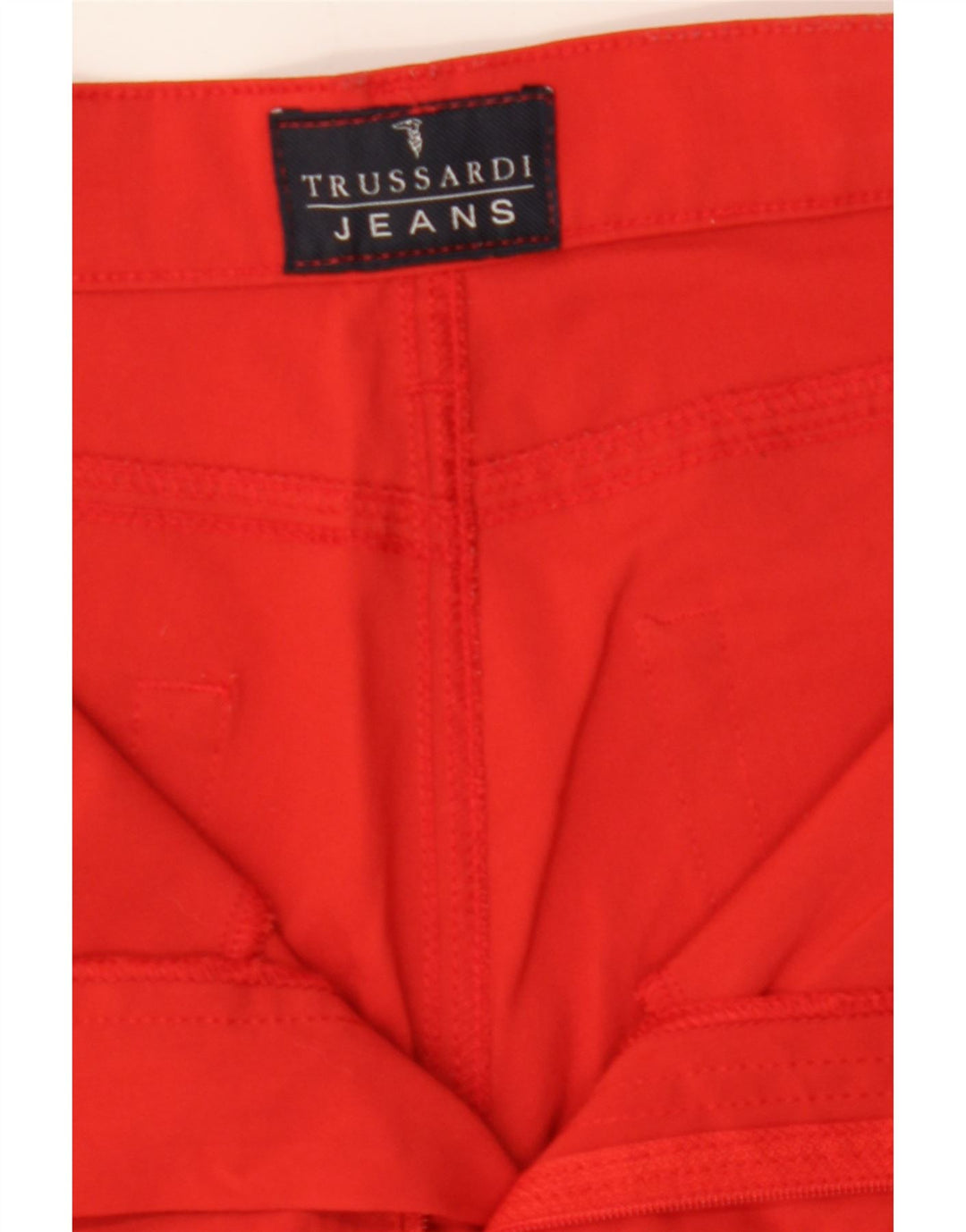 TRUSSARDI Womens Slim Casual Trousers W28 L31 Red Polyamide Vintage Trussardi and Second-Hand Trussardi from Messina Hembry 