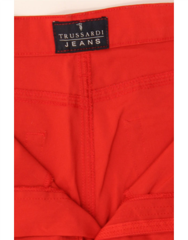 TRUSSARDI Womens Slim Casual Trousers W28 L31 Red Polyamide Vintage Trussardi and Second-Hand Trussardi from Messina Hembry 