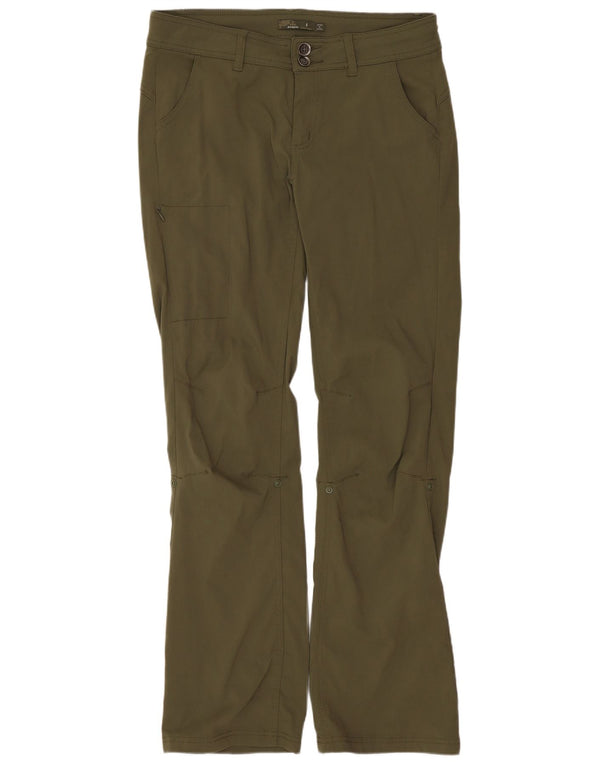 PRANA Pantaloni cargo dritti da donna US 8 Medium W32 L31 Nylon kaki