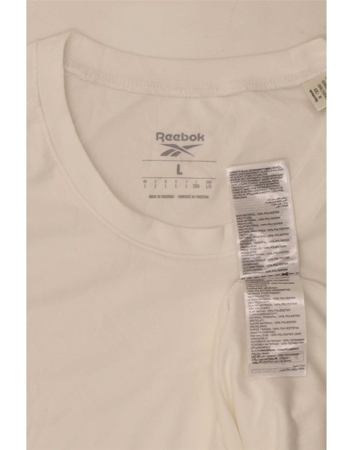 Reebok Mens T-Shirt Top Large White Polyester