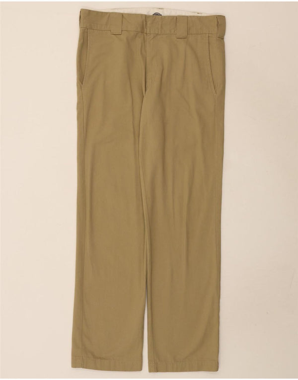 Dickies Mens Straight Chino Trousers W32 L32 Beige Cotton