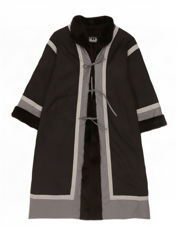 Vintage Womens Oversized Windbreaker Coat EU 40 Medium Black Colourblock