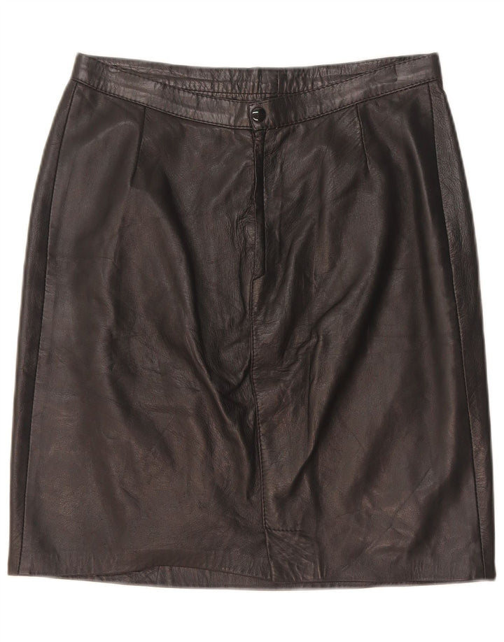 Vintage Damen Lederrock W28 Medium Schwarz