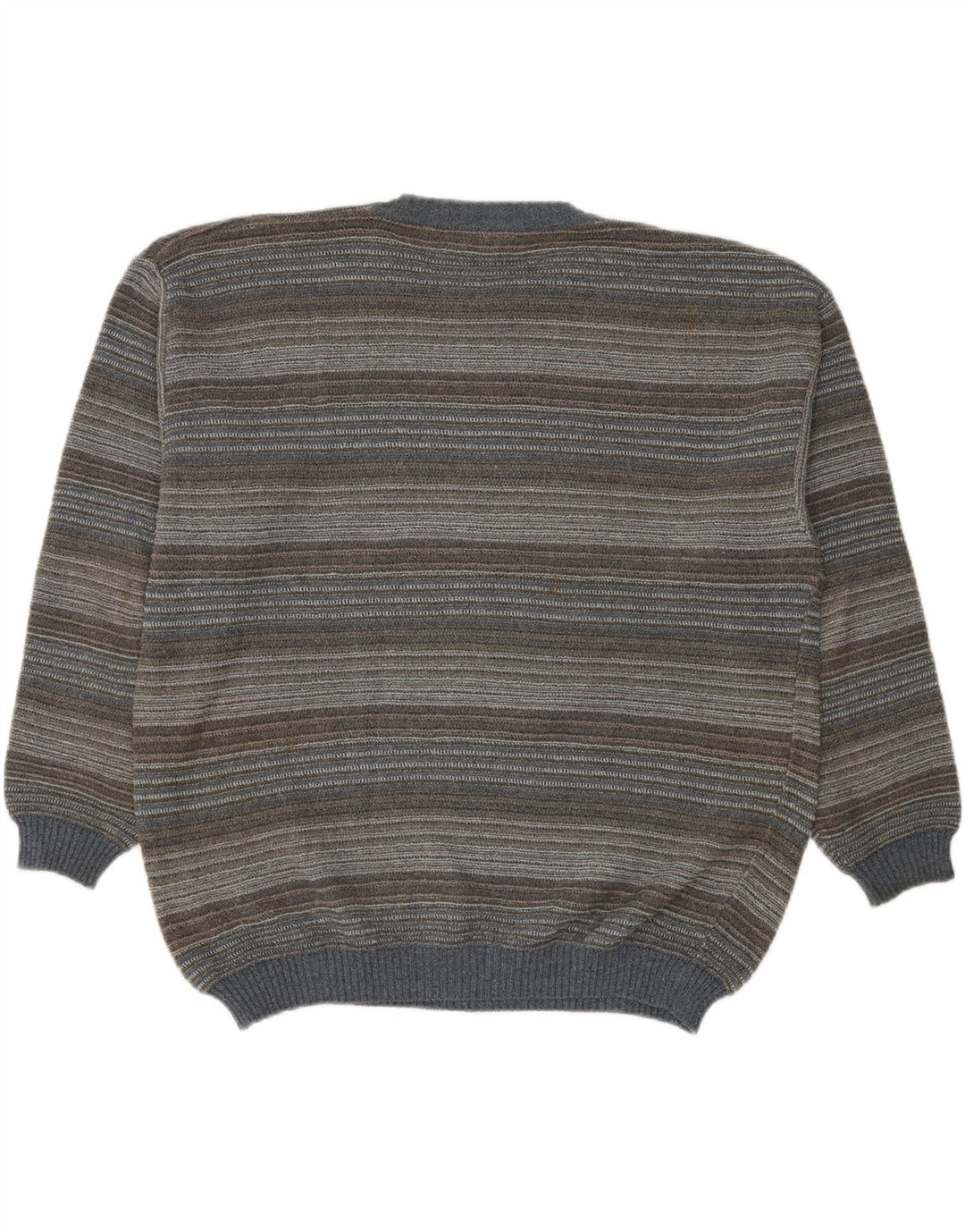 RODES Mens Crew Neck Jumper Sweater 2XL Multicoloured Striped Cotton