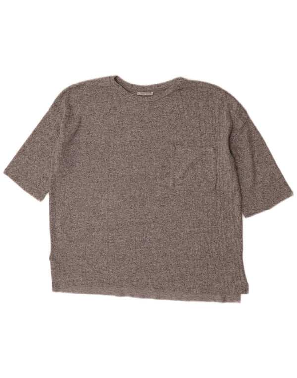 Damska koszulka oversize Zara Trafaluc Top UK 10 Small Grey Flecked