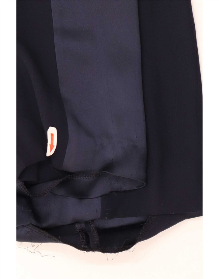 Escada Womens Casual Trousers EU 38 Medium W32 L29 Navy Blue Colourblock