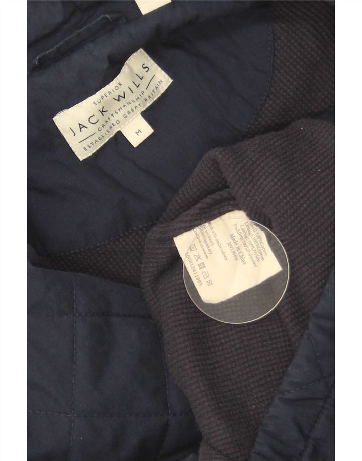 Jaqueta acolchoada masculina Jack Wills Reino Unido 38 algodão azul marinho médio