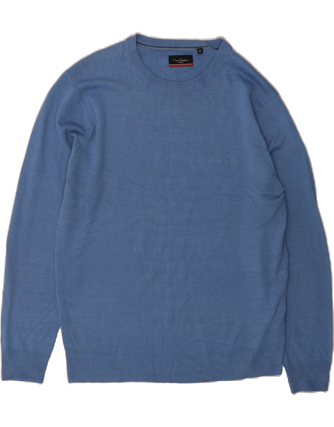 PIERRE CARDIN Mens Crew Neck Jumper Sweater Medium Blue Acrylic Vintage Pierre Cardin and Second-Hand Pierre Cardin from Messina Hembry 