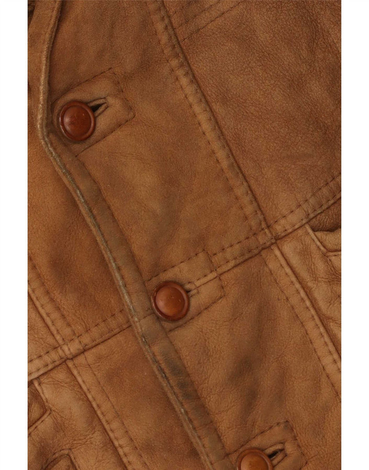 Vintage Mens Shearling Jacket IT 50 Large Beige