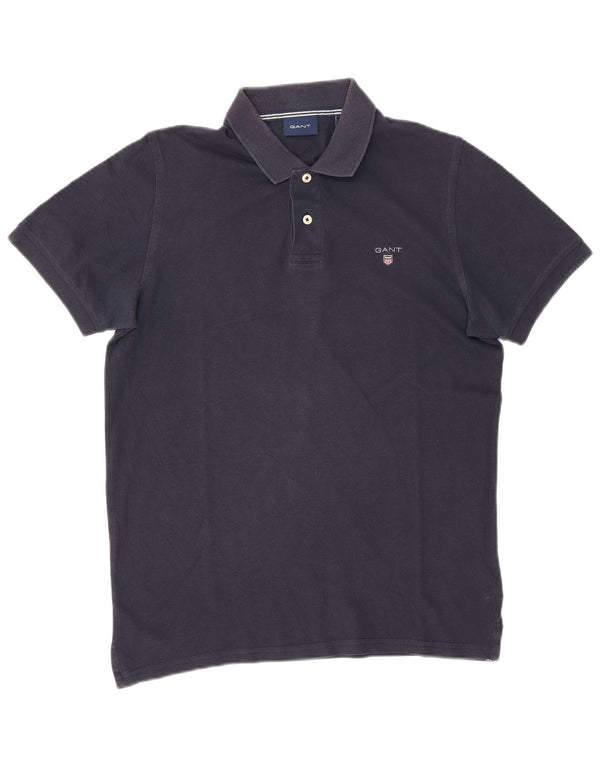 Gant Mens Polo Shirt Small Navy Blue Cotton