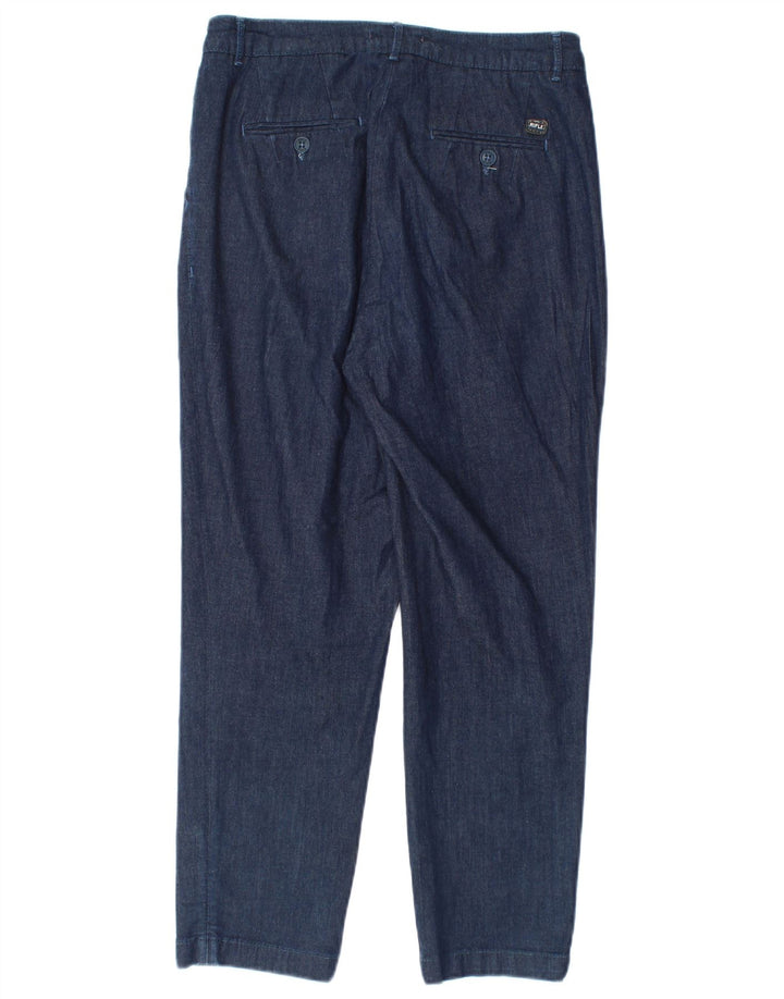 Rifle Womens Pegged Cropped Trousers W28 L24 Navy Blue
