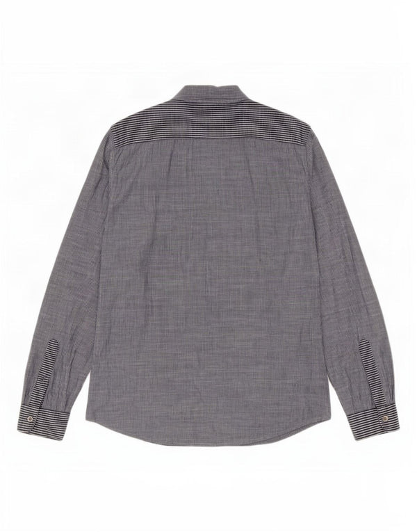 Desigual Camicia grafica da uomo grande gessato blu
