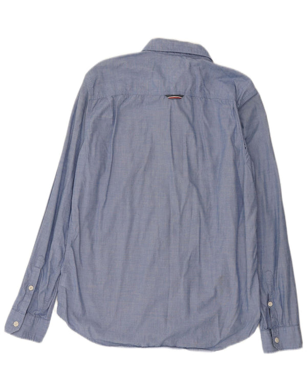 Tommy Hilfiger Mens Regular Fit Shirt Large Blue Cotton