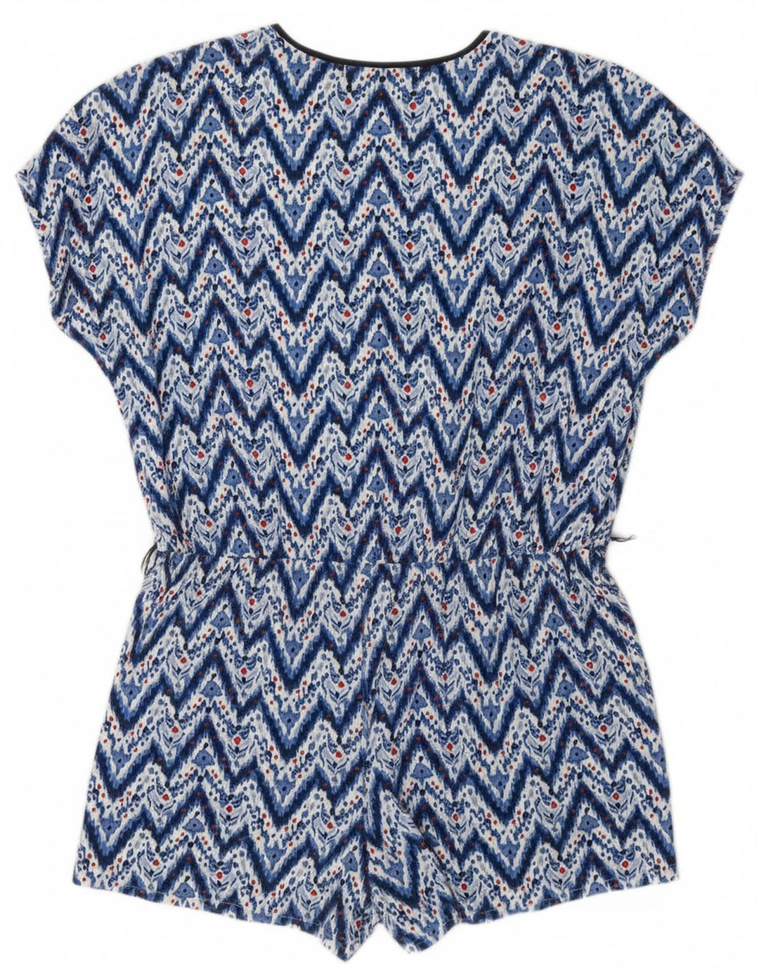 PEPE JEANS Womens Playsuit UK 16 Large Blue Chevron