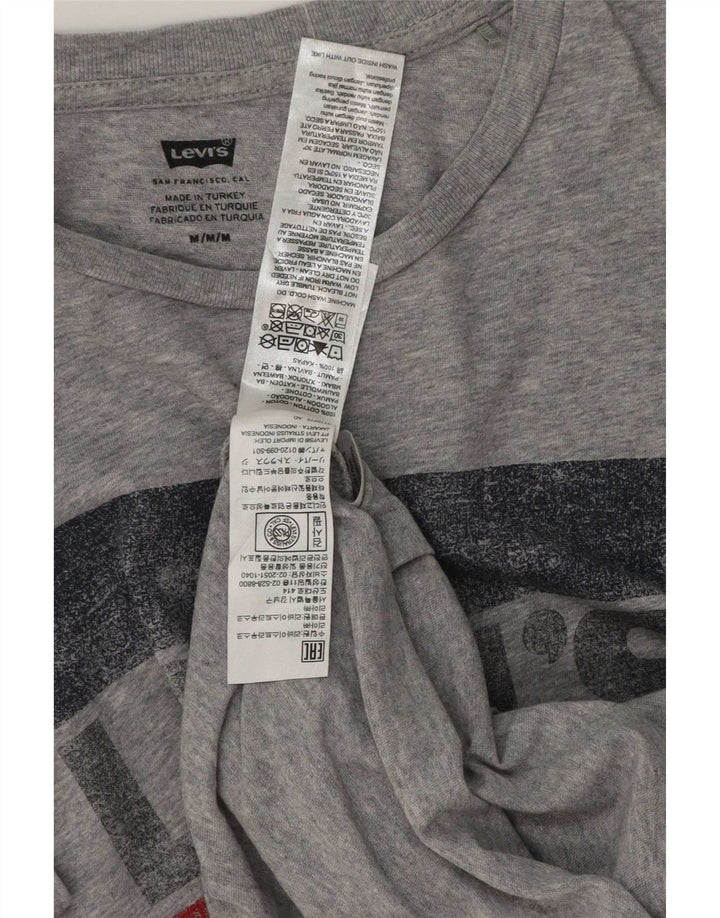 Levi's Herre grafisk T-shirt top mellemgrå flækket bomuld
