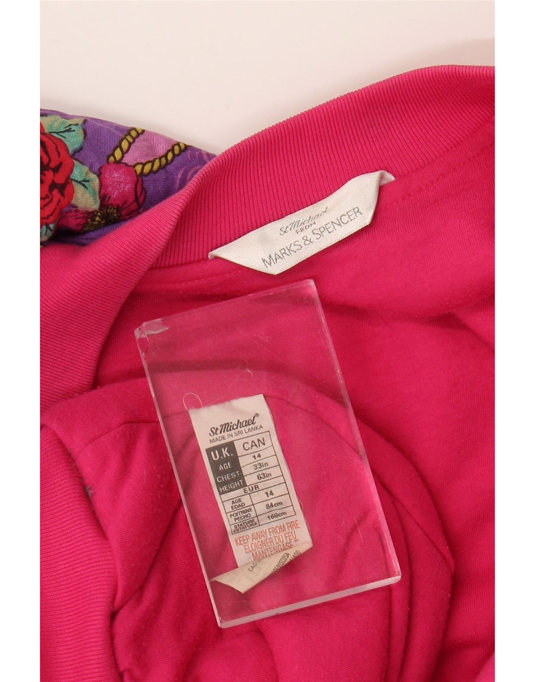 Marks & Spencer Girls St. Michael Bomber Jacket 13-14 Years Pink Floral