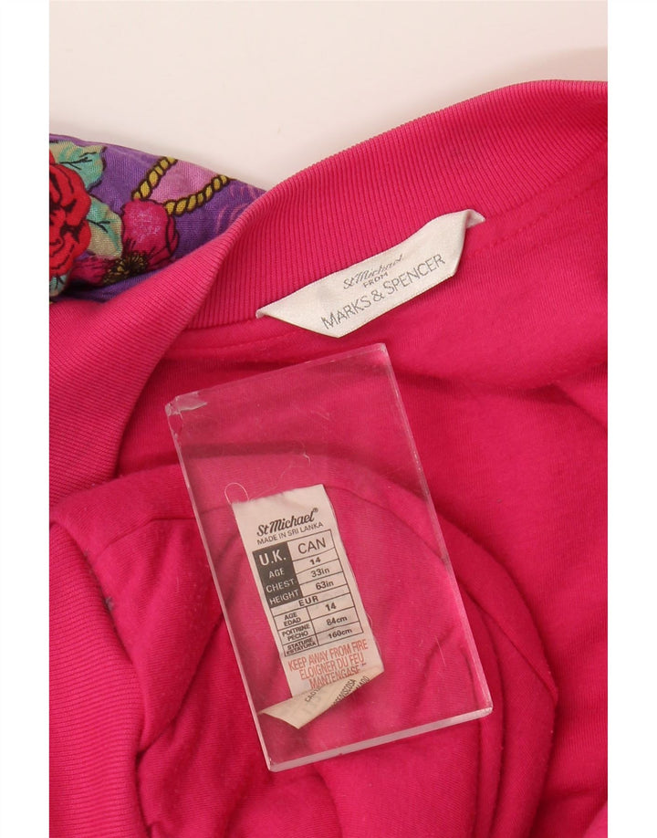 Marks & Spencer Girls St. Michael Bomber Jacket 13-14 Years Pink Floral