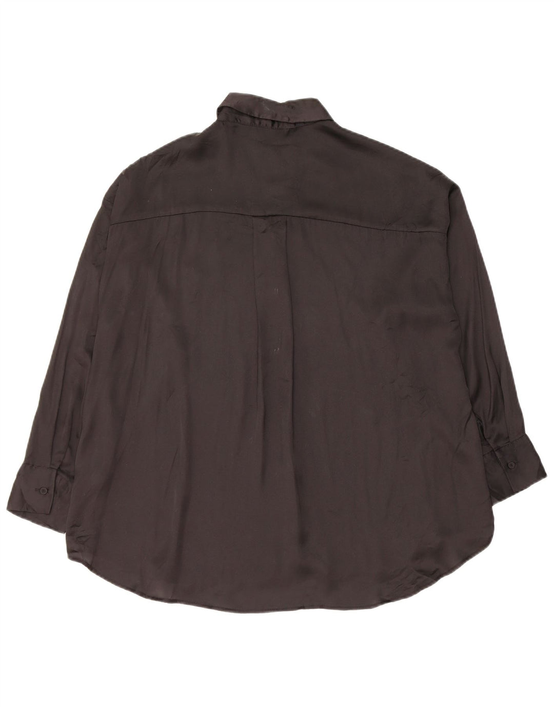 Zara Blusa feminina oversized UK 10 pequena preta poliéster