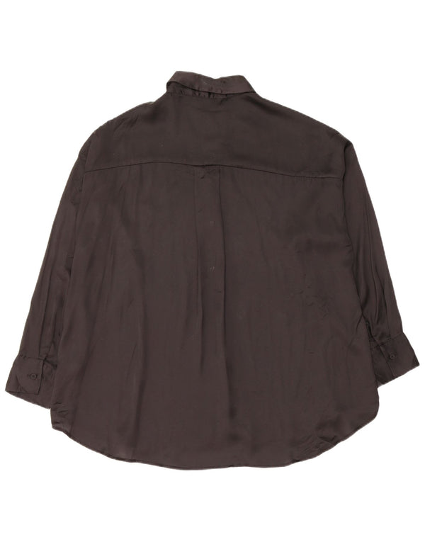 Zara Chemisier surdimensionné pour femme UK 10 Petit Noir Polyester