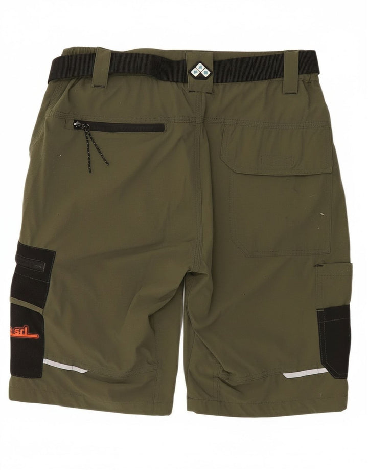 Vintage Mens Graphic Cargo Shorts Large W34  Khaki Colourblock