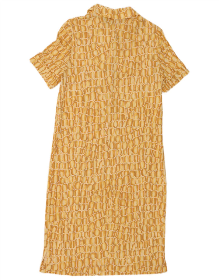 Luisa Spagnoli Womens Pullover Shirt Dress UK 14 Medium Yellow Geometric