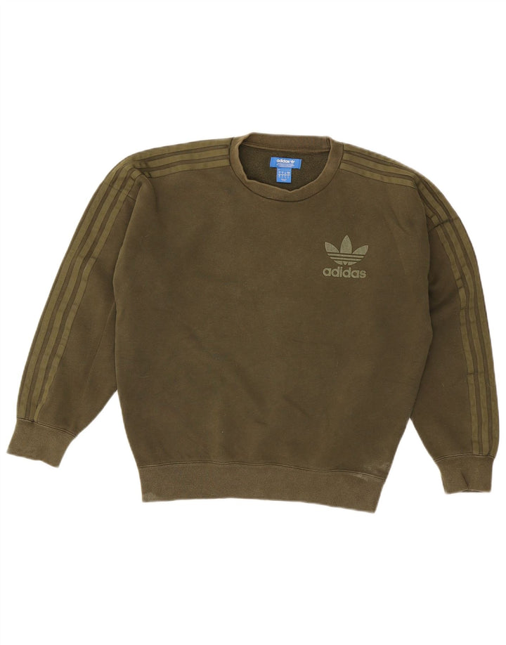 Adidas Herren Sweatshirt Pullover Small Khaki Baumwolle