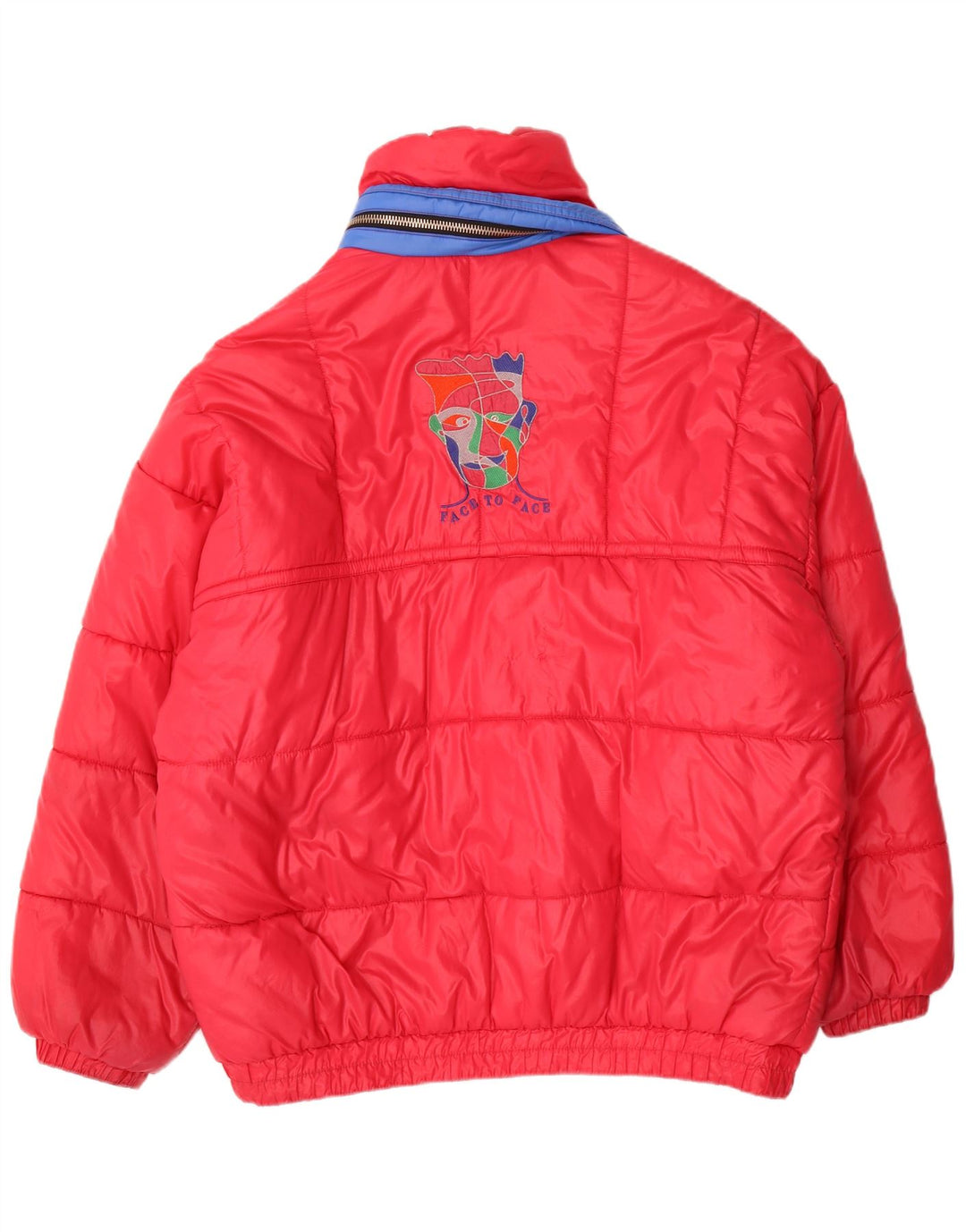 C&A Mens Graphic Padded Jacket IT 52/54 Large Red Nylon
