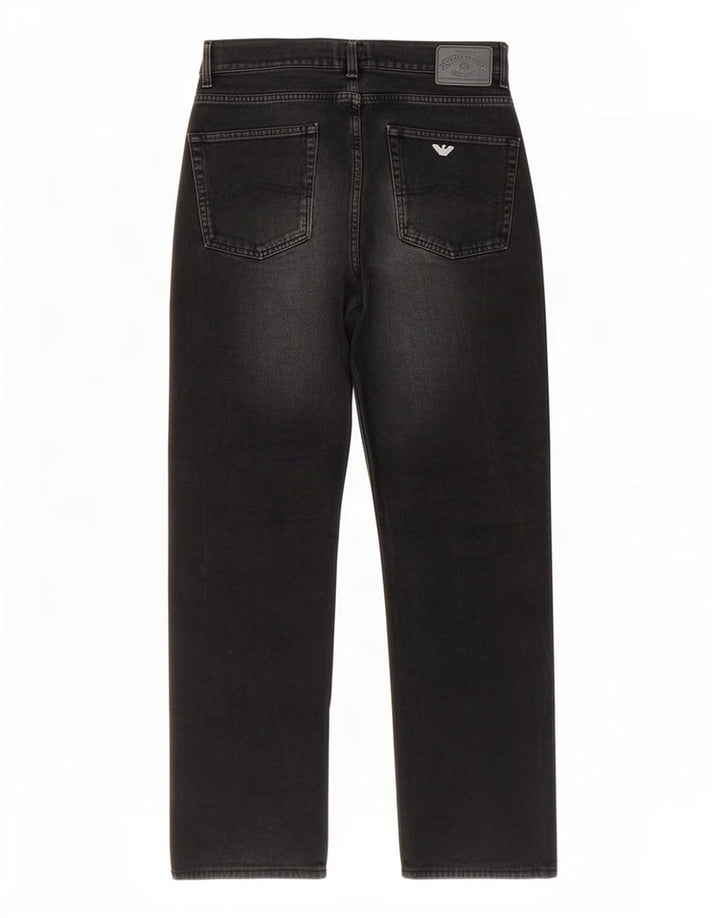 Armani Mens Straight Jeans W32 L33 Black Cotton