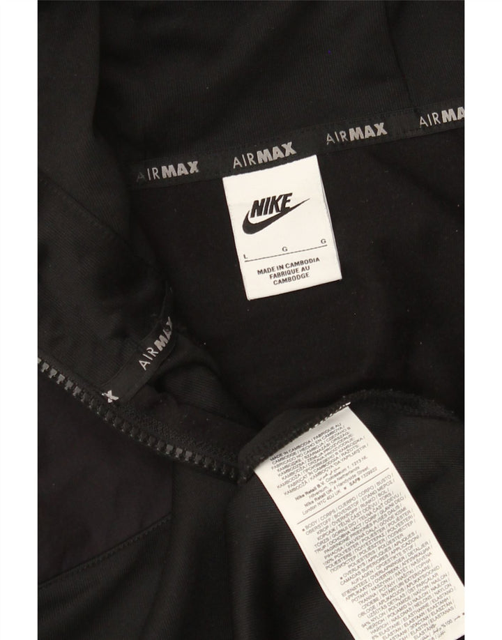 Nike Pull à capuche zippé graphique pour homme Large Noir Polyester